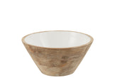 Kom Mango Hout Wit Medium - (1619)